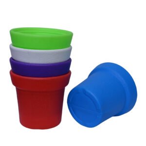 Multicolor Round Royale Blow Pots – 6 Inch Plastic Planters for Indoor & Outdoor Plants (Pack of 5)