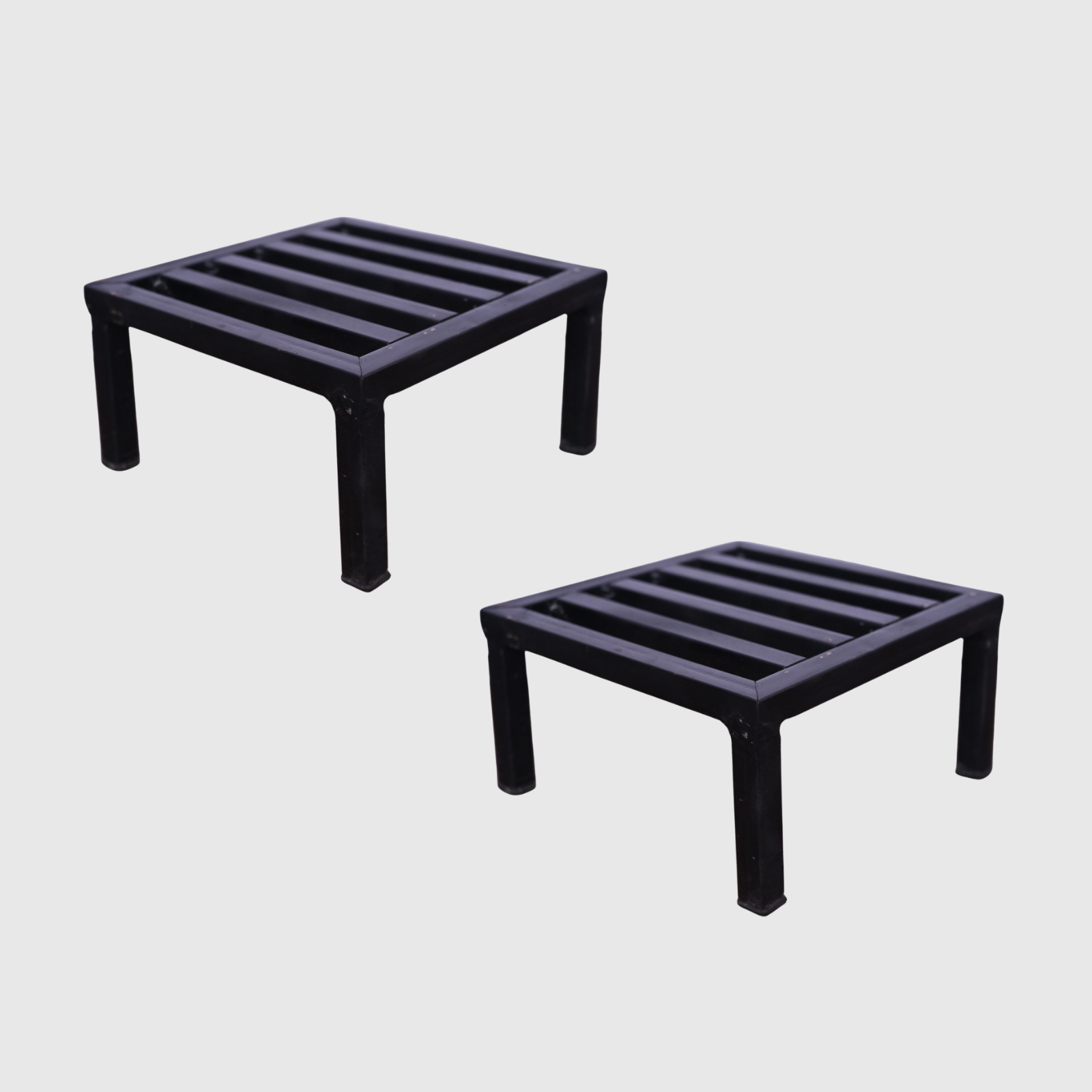 Heavy Duty MS Steel Single Pot Stand – Pack of 2 | Black Metal Plant Stand | Supports up to 150 kg - Image 2