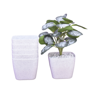 Marble Finish Square Planter Pot – 4.5 Inch | Premium Indoor & Outdoor Plant Pot | Pack of 6