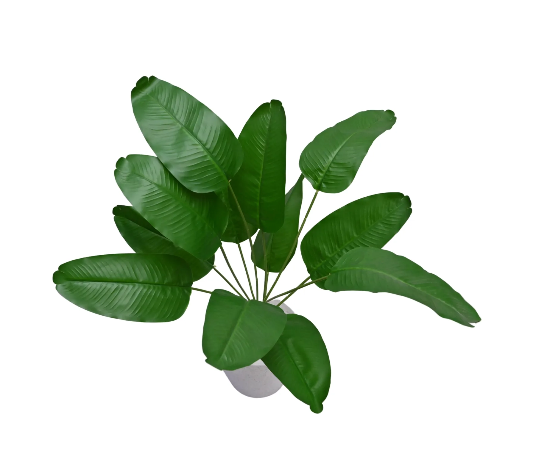 Marble Round Pot Banana Faux Plant with 12 Realistic Leaves (24 Inch, Pack of 1) - Image 5