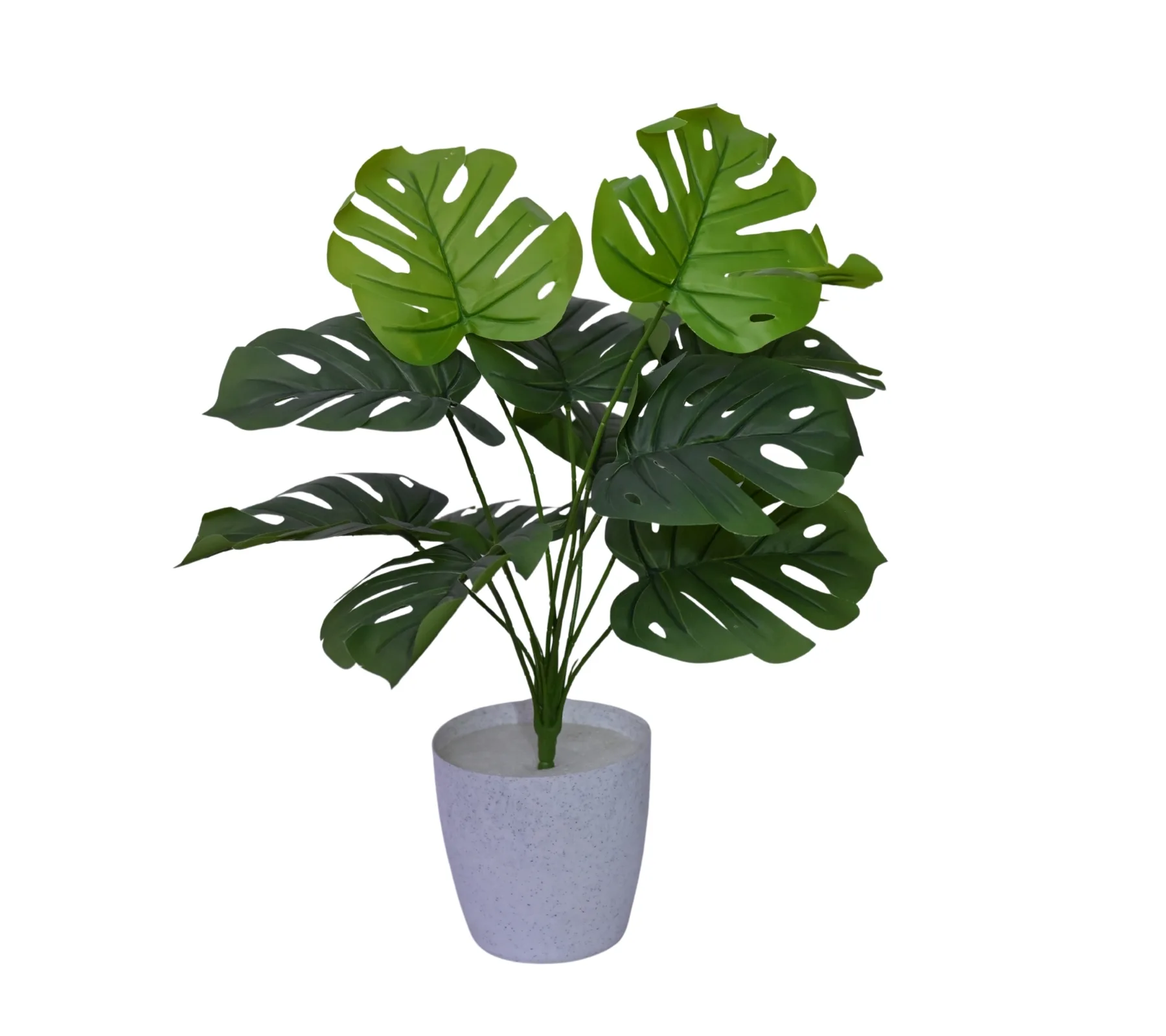 Marble Square Pot with Monstera Artificial Plant (16×16×23 Inch, Pack of 1) - Image 2