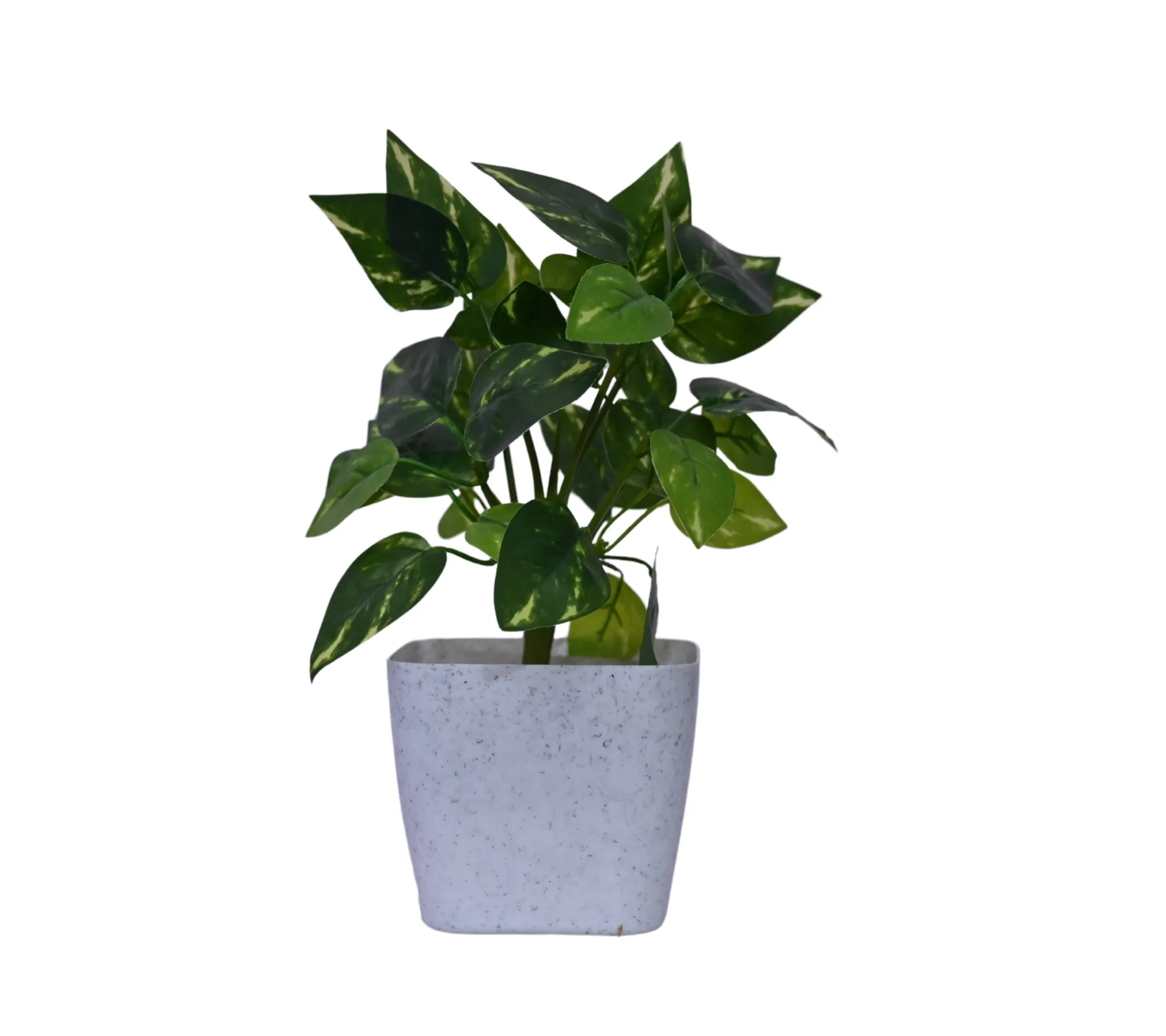 Marble Square Pot with Artificial Plants – 4.5 Inch | Premium Marble Finish | Home & Office Decorative Faux Plants | Pack of 3 - Image 4