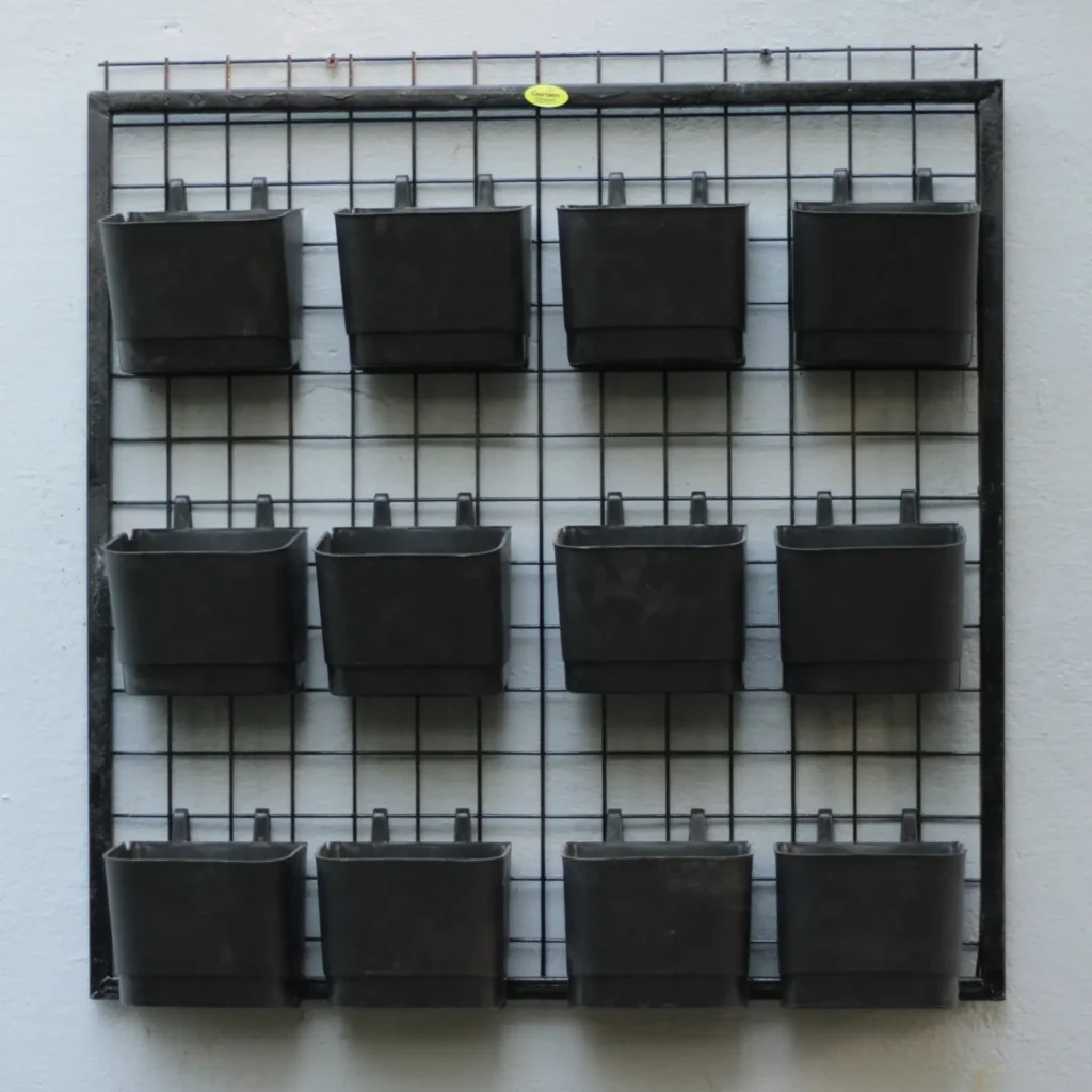 vertical garden frame with pots